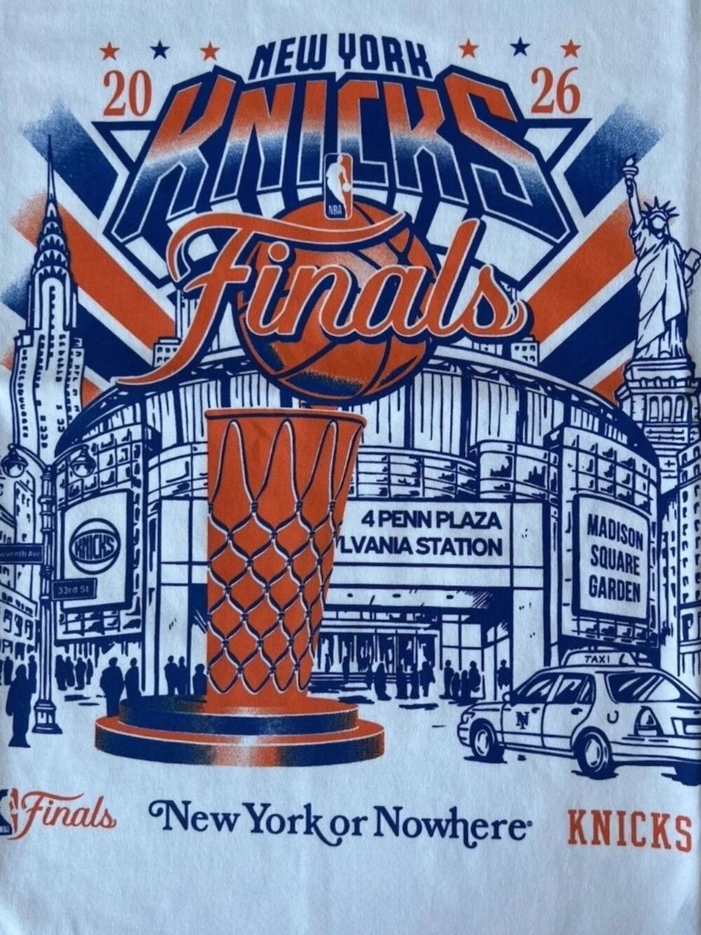 Limited New York or Nowhere (NYON) x New York Knicks 2026 Finals t-shirt S NEW